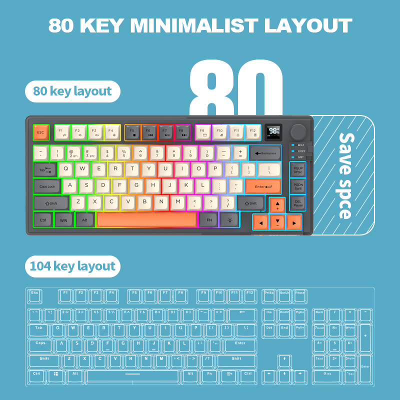 2.4G Dual-Mode Bluetooth Wirel - Gaming Keyboard No Rgb recension och pris