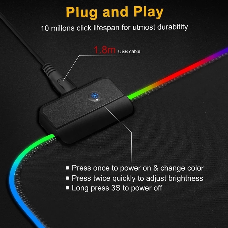 LED Light Mousepad RGB Keyboar - Gaming Keyboard No Rgb recension och pris