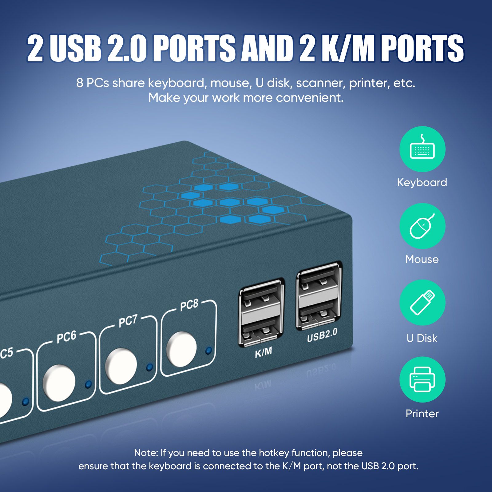 KVM Switch 8 Port HDMI KVM Swi - Gaming Keyboard And Mouse For Xbox recension och pris