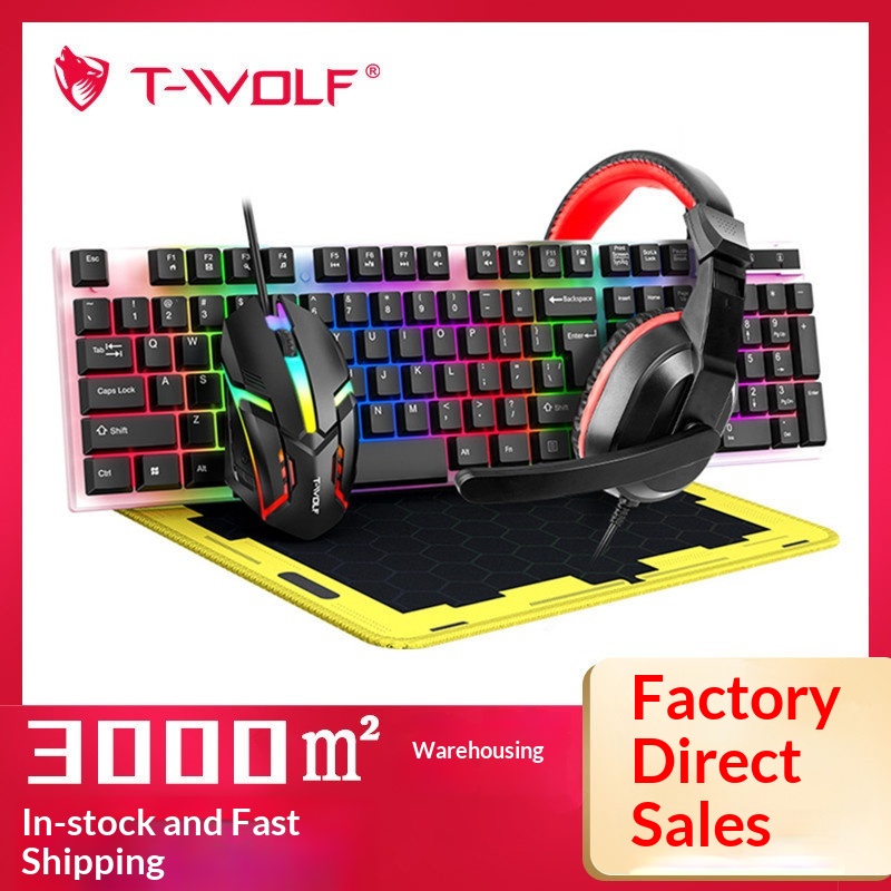 T-Wolf Tf240 4 In 1 Spanish Ga - Gaming Keyboard Mouse And Headset Combo recension och pris